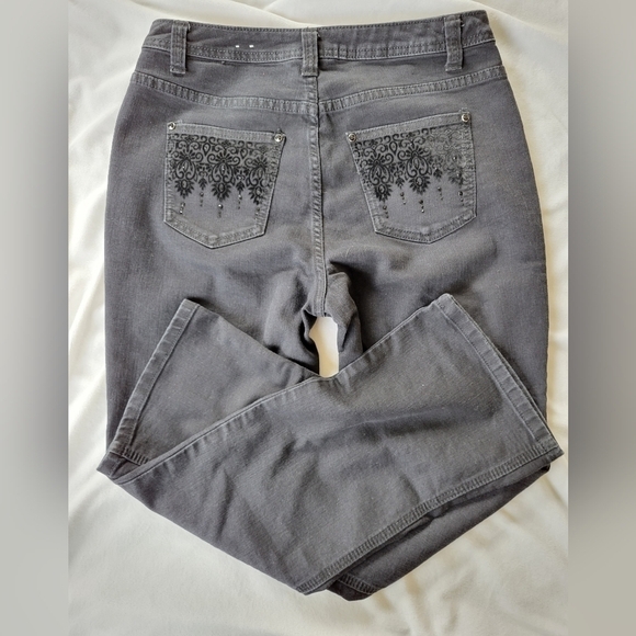 Christopher & Banks black embellished denim jeans 8Petite - Picture 1 of 12